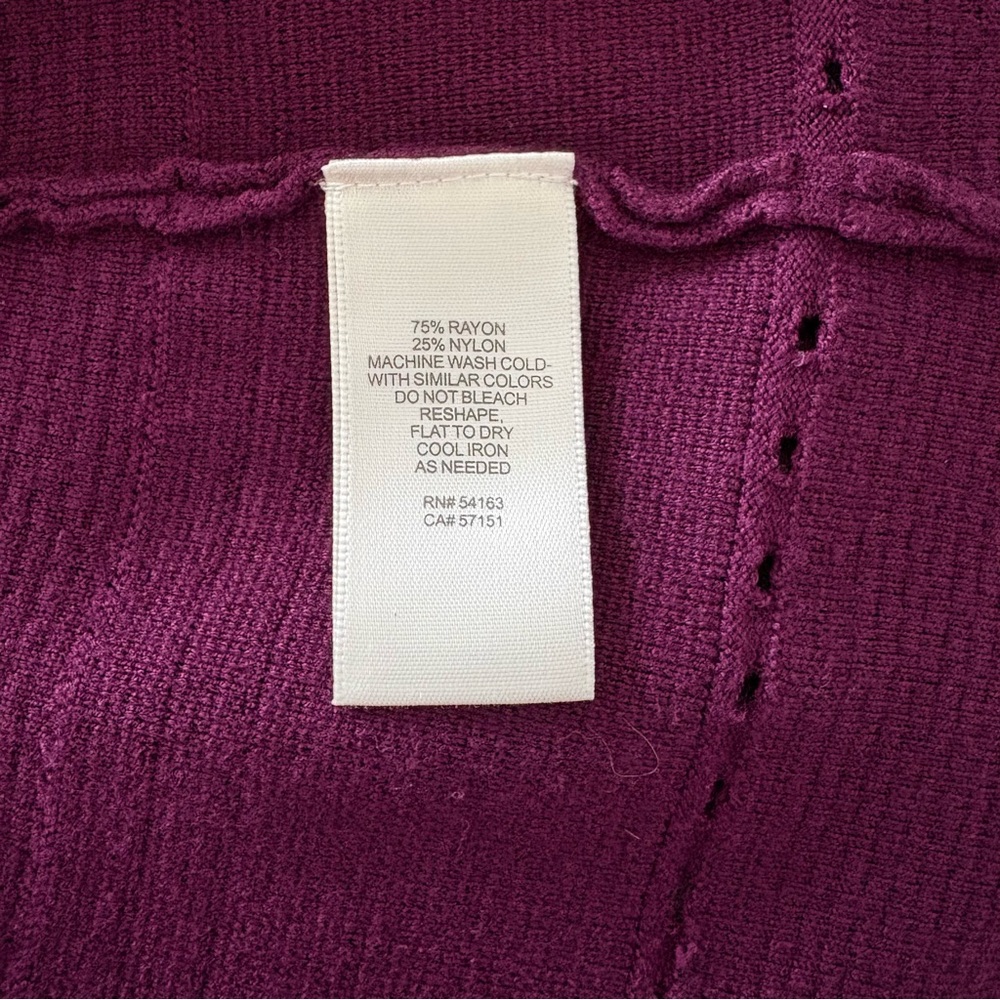 Eliza J Rich Fit and Flare Sweater Dress Burgundy Long Sleeve - XS - Picture 10 of 11